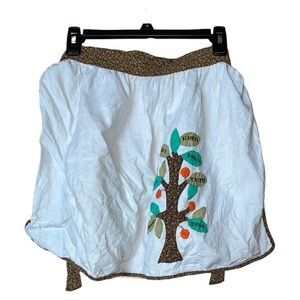 Handmade Waist Apron Embroidered Sewn Herb‎ Tree CottageCore Baking